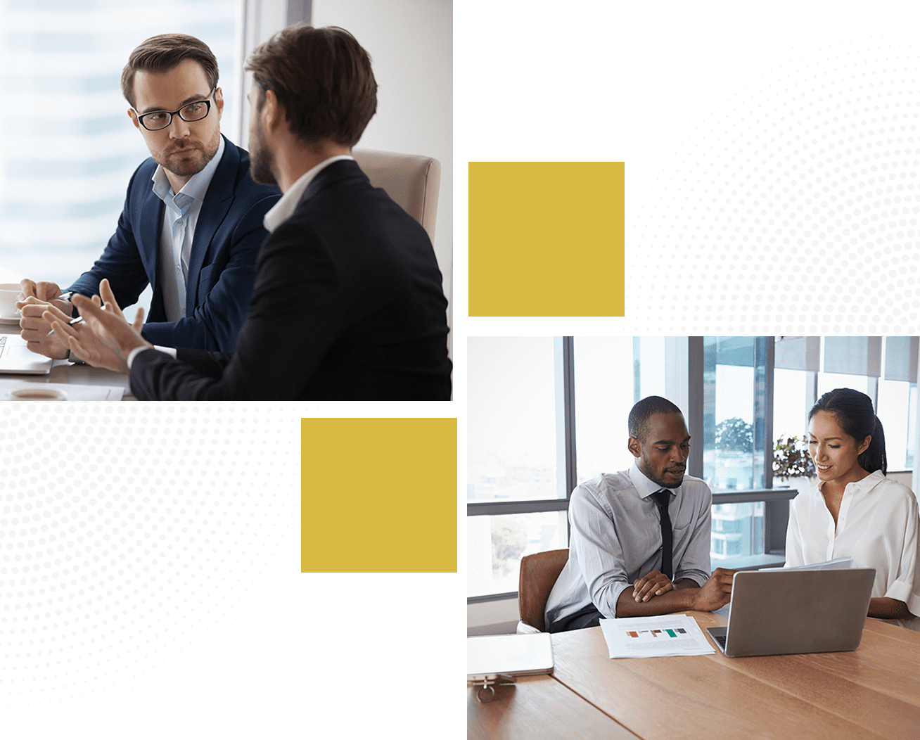 Business meeting and discussion in modern office.